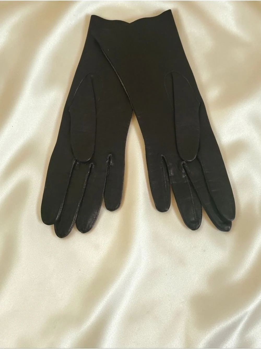 Vintage 60s Black Leather Gloves Made in Italy Size 6.5 – 12” Elegant Classic